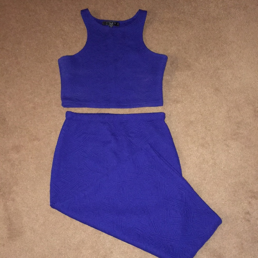 Co-ord Top and Skirt Royal Blue